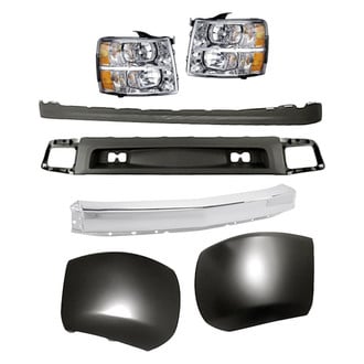 Replacement - 7-Piece Kit (Driver Side Headlight, Front Bumper Air Deflector, Front Bumper Deflector Extension, Front Bumper Face Bar, Front Driver Side Bumper End, Front Passenger Side Bumper End, Passenger Side Headlight)