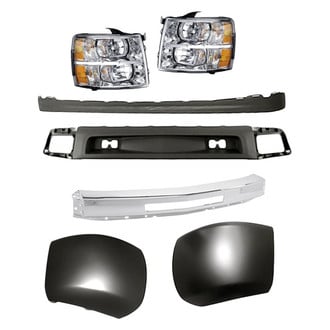 Replacement - 7-Piece Kit (Driver Side Headlight, Front Bumper Air Deflector, Front Bumper Deflector Extension, Front Bumper Face Bar, Front Driver Side Bumper End, Front Passenger Side Bumper End, Passenger Side Headlight)