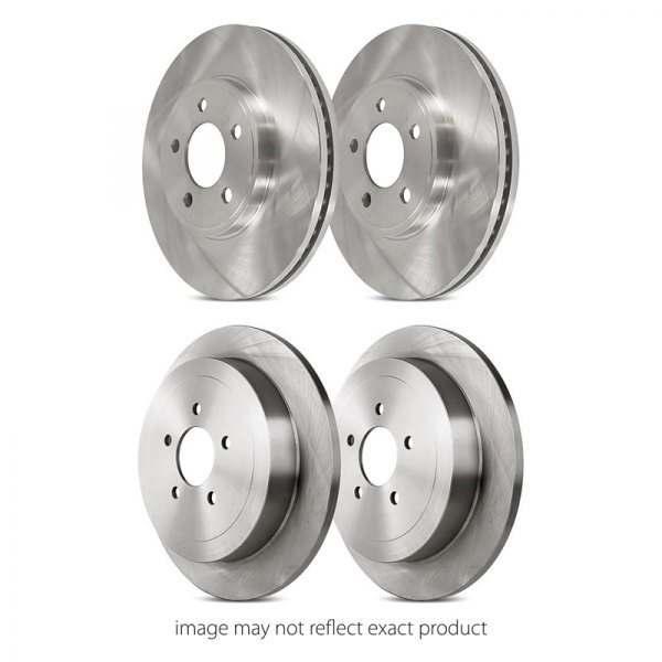  Replacement - Plain Front and Rear Brake Rotor Set