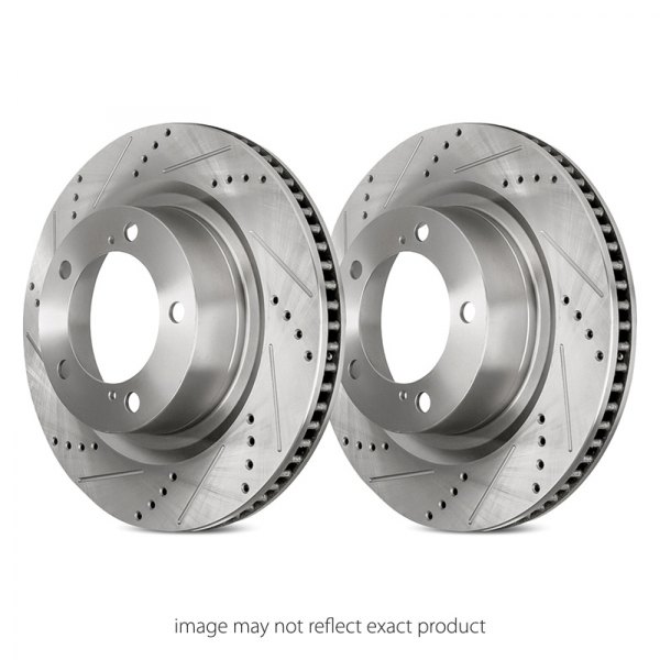  Replacement - Drilled and Slotted Front Brake Rotor Set