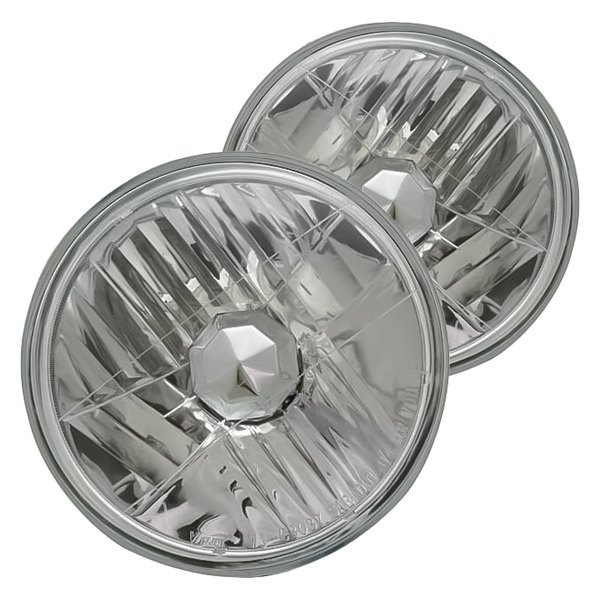 Replacement - 7" Round Driver Side Chrome StyleLine Crystal Headlights