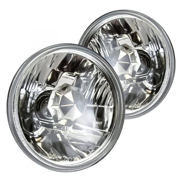 Replacement - 5 3/4" Round High Beam Chrome StyleLine Crystal Headlights