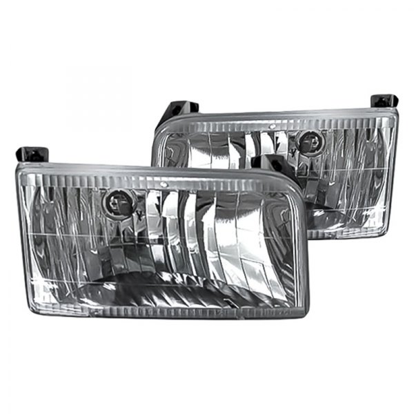 Replacement - Diamond Design Driver and Passenger Side Chrome Euro Headlights