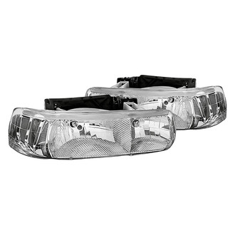 Replacement - Driver and Passenger Side Chrome Euro Headlights