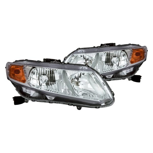 Replacement - Driver and Passenger Side Chrome Euro Headlights