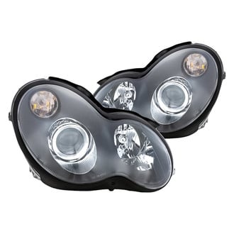 Replacement - Driver and Passenger Side Black Projector Headlights