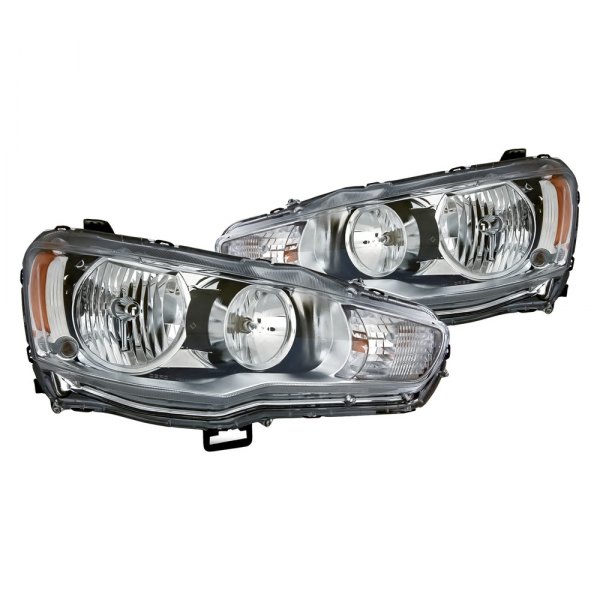 Replacement - Driver and Passenger Side Chrome Projector Euro Headlights
