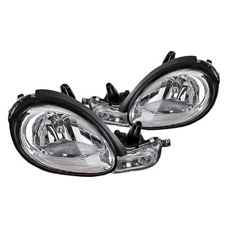 Replacement - Driver and Passenger Side Black Euro Headlights