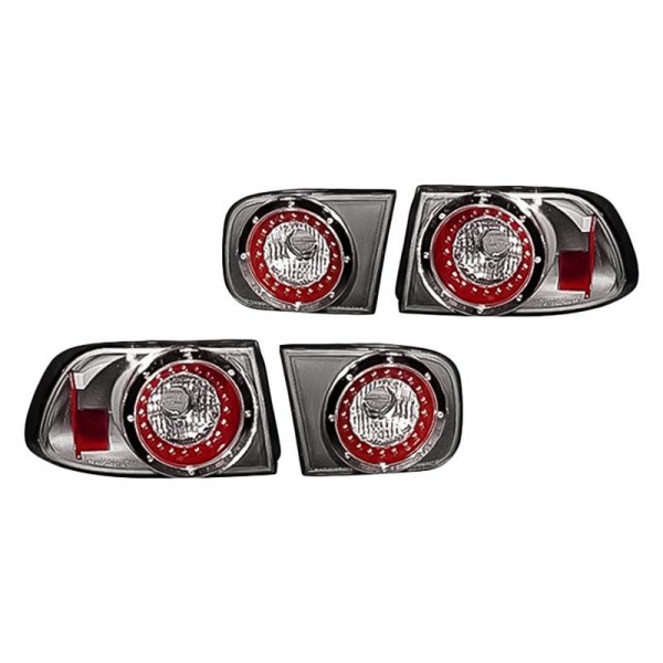 Replacement - Black/Red LED Tail Lights, Honda Civic