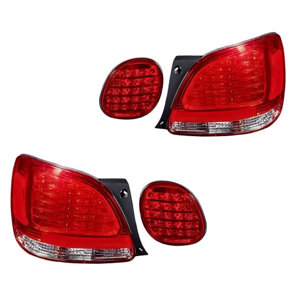 Replacement - Inner and Outer Chrome/Red LED Tail Lights