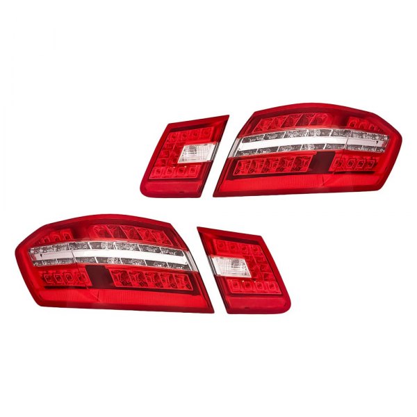 Replacement - Black/Chrome Red LED Tail Lights