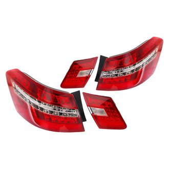 Replacement - Driver and Passenger Side Black/Chrome Red LED Tail Lights