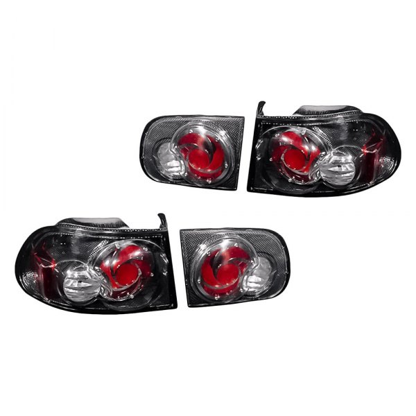 Replacement - Black/Red Euro Tail Lights, Honda Civic