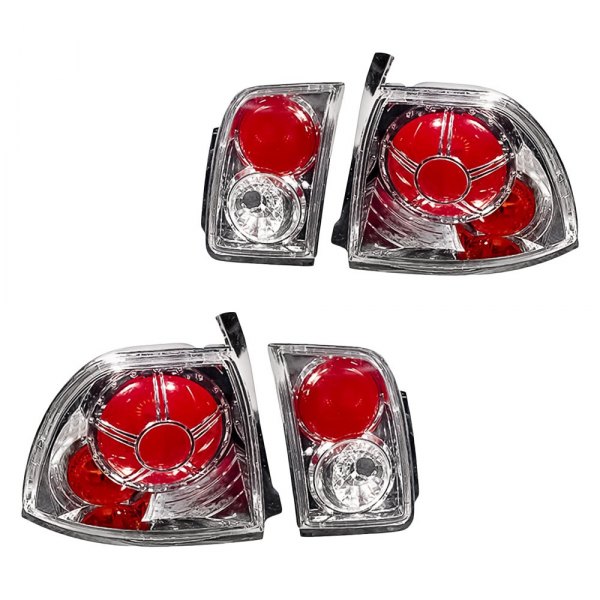 Replacement - Chrome Wheel Design Euro Tail Lights