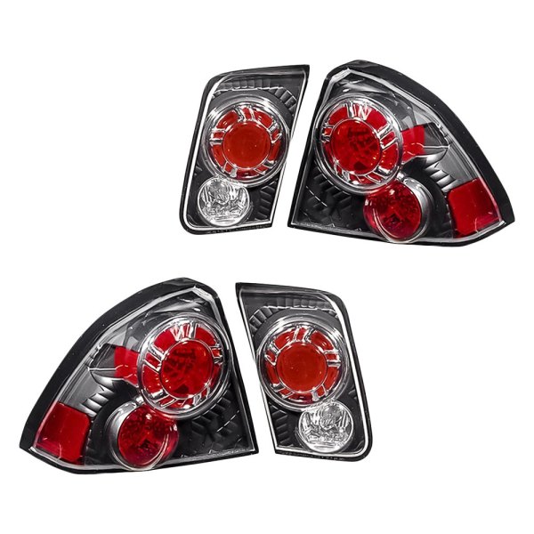Replacement - Black/Red Euro Tail Lights, Honda Civic