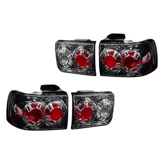 Replacement - Driver and Passenger Side Gunmetal/Red Euro Tail Lights