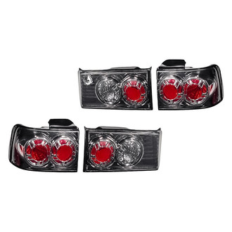 Replacement - Driver and Passenger Side Gunmetal/Red Euro Tail Lights