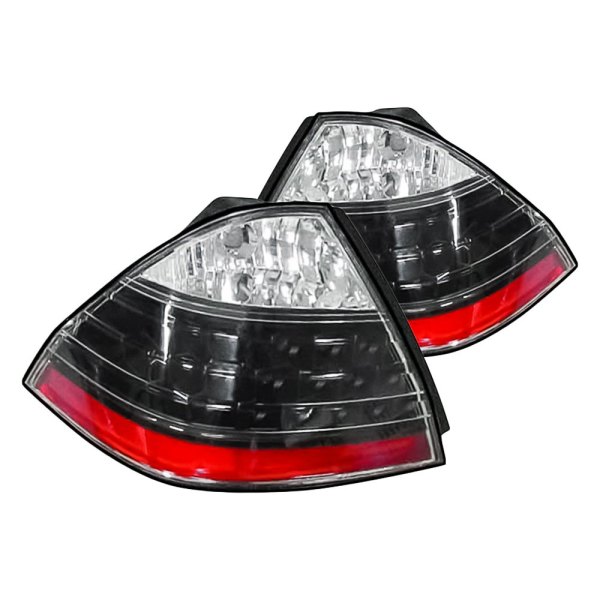 Replacement - Black Chrome/Red LED Tail Lights, Honda Accord