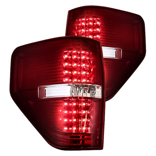 Replacement - Chrome Red/Smoke LED Tail Lights, Ford F-150