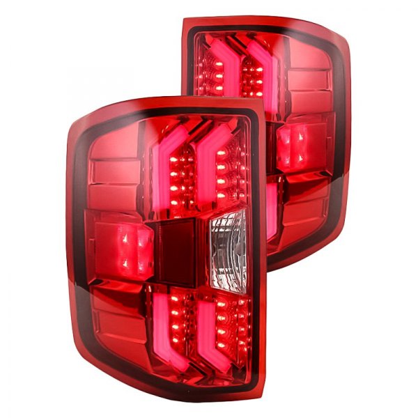 Replacement - Chrome/Red Fiber Optic LED Tail Lights