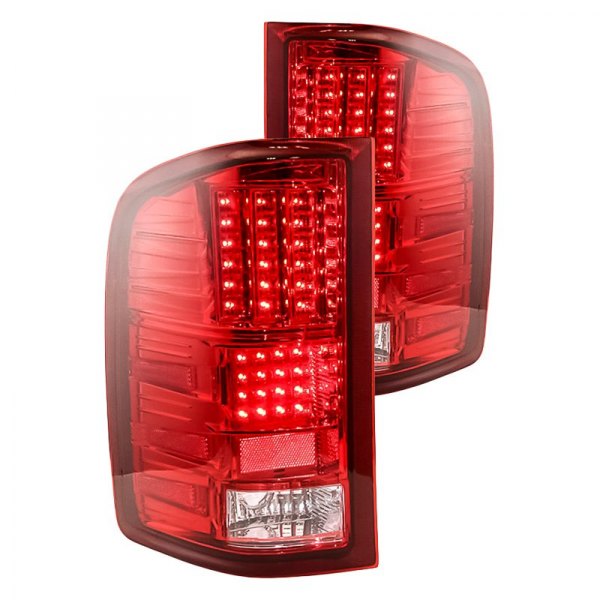 Replacement - Chrome/Red LED Tail Lights