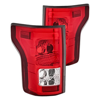 Replacement - Driver and Passenger Side Chrome/Red Euro Tail Lights