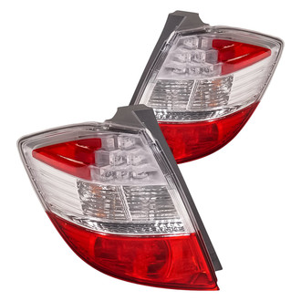 Replacement - Driver and Passenger Side Chrome/Red LED Tail Lights