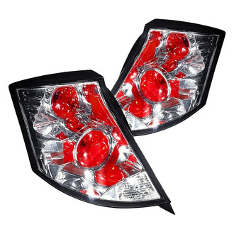 Replacement - Driver and Passenger Side Chrome/Red Euro Tail Lights
