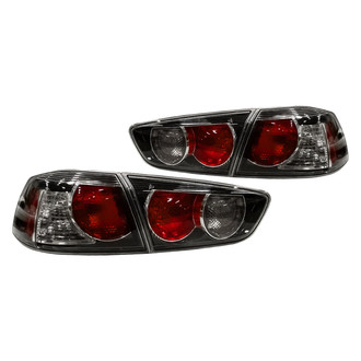 Replacement - Driver and Passenger Side Black/Red Euro Tail Lights