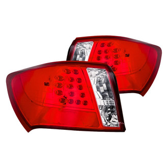Replacement - Driver and Passenger Side Chrome/Red Euro Tail Lights