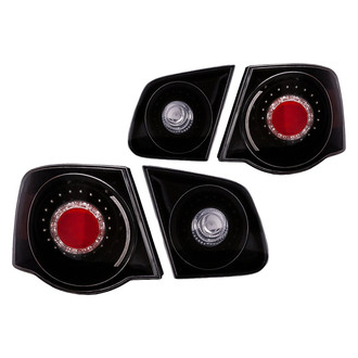 Replacement - Driver and Passenger Side Black Euro Tail Lights