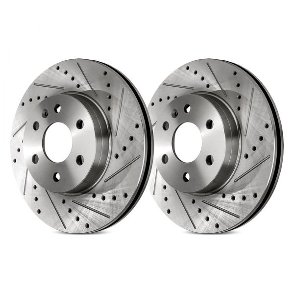 Replacement - Drilled and Slotted Front Brake Rotor