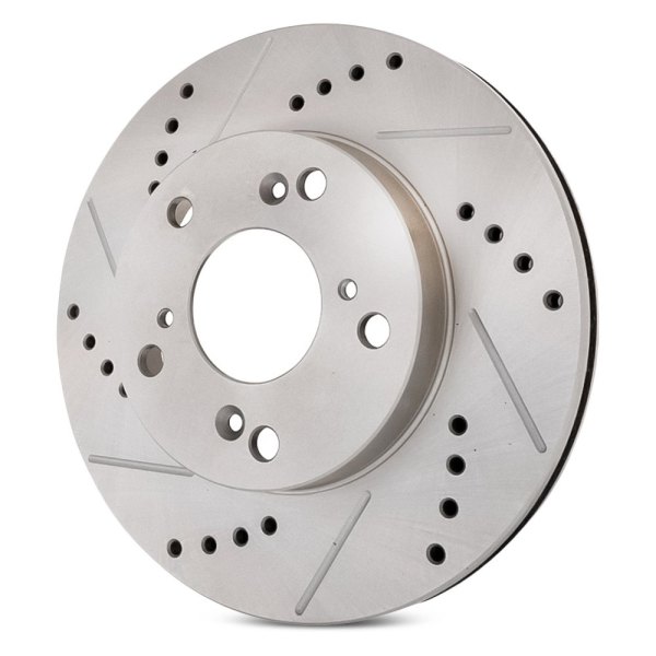 Replacement - Drilled and Slotted Rear Brake Rotor