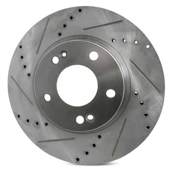 Replacement - Drilled and Slotted Front Brake Rotor