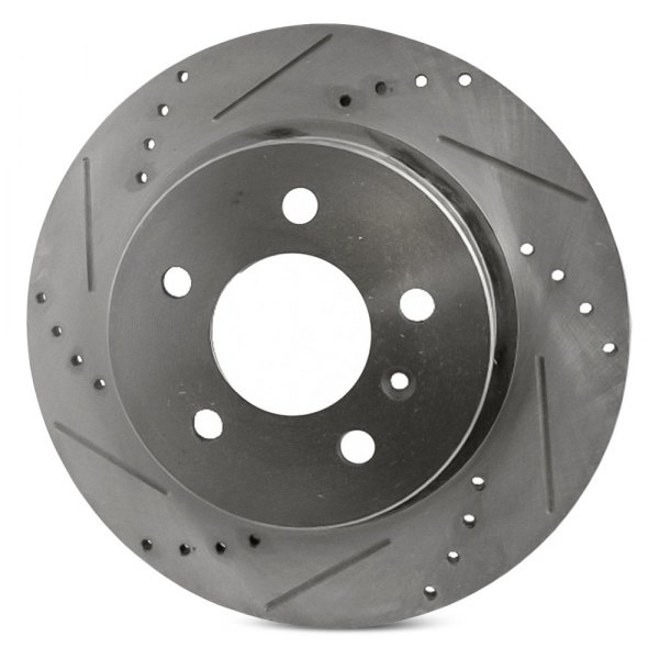 Replacement - Drilled and Slotted Rear Brake Rotor
