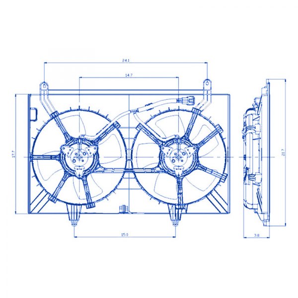 Replacement - Radiator Cooling Dual Fan Shroud Assembly