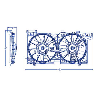 Replacement - Radiator Cooling Dual Fan Assembly