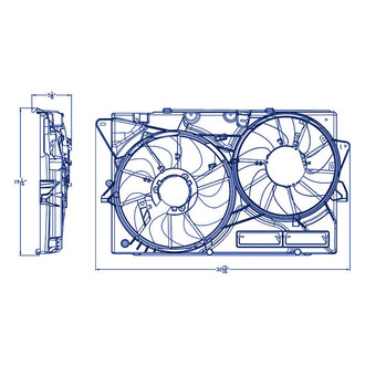 Replacement - Radiator Cooling Dual Fan Assembly