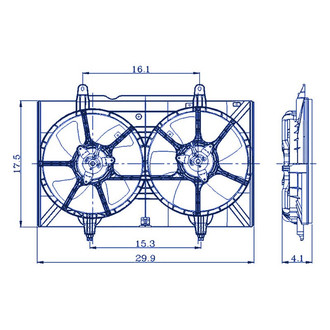 Replacement - Radiator Cooling Dual Fan Shroud Assembly