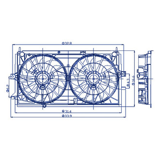 Replacement - Radiator Cooling Dual Fan Shroud Assembly