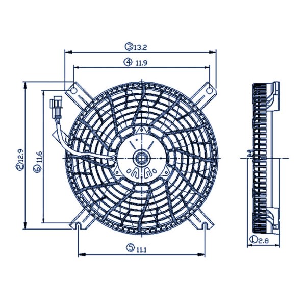 Replacement - A/C Condenser Fan Shroud Assembly Rectangular Plug, 11 Blades