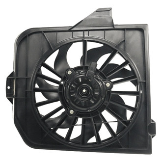 Replacement - Passenger Side A/C Condenser Fan Assembly with Motor, Blade, Shroud