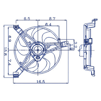 Replacement ID0019AA1499R00 - Right Side A/C Condenser Fan Assembly