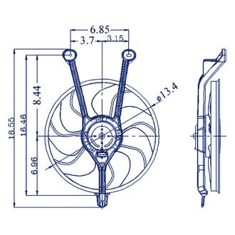 Replacement ID0019AA1514R00 - Radiator Cooling Fan Assembly