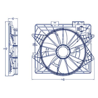 Replacement - Radiator Cooling Fan Assembly with Motor, Blade And Shroud