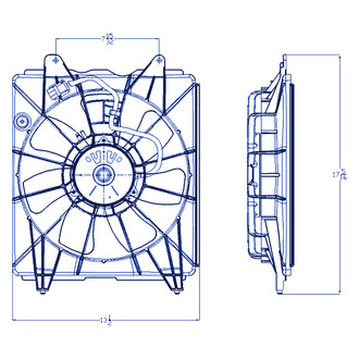Replacement - Right Side A/C Condenser Fan Assembly with Motor, Blade And Shroud