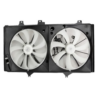 Replacement - Dual Radiator And Condenser Fan Assembly with Motor, Blade, Shroud, Fan Control Module