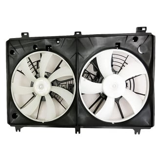Replacement - Radiator And Condenser Fan Assembly with Two Fans Side By Side with Motor, Blade, Shroud, Fan Control Module