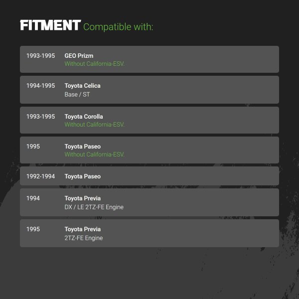 Replacement - Oxygen Sensor Fitment Information