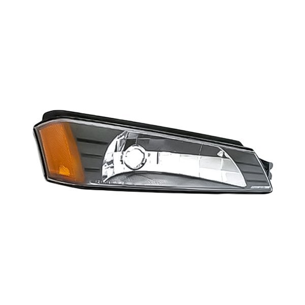Replacement - Passenger Side Black/Amber/Clear Turn Signal/Parking Light